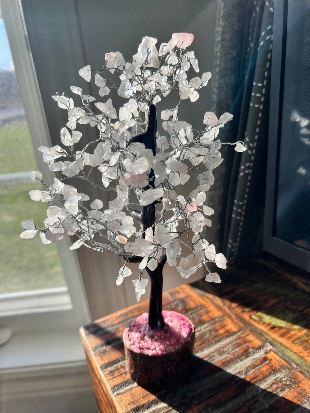 Clear Quartz Natural Crystal Gemstone Money Tree Prosperity Feng Shui 9.5”